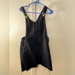 Zara Black Denim Overalls Dress Size XS